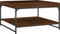 vidaXL - Salontafel - 80x80x45 - cm - bewerkt - hout - en - ijzer - bruin - eikenkleur