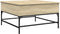 vidaXL - Salontafel - 80x80x45 - cm - bewerkt - hout - en - metaal - sonoma - eikenkleur