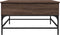 vidaXL - Salontafel - 80x80x45 - cm - bewerkt - hout - en - metaal - bruin - eikenkleur