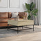 vidaXL - Salontafel - 80x80x45 - cm - bewerkt - hout - en - metaal - sonoma - eikenkleur