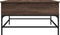 vidaXL - Salontafel - 80x80x45 - cm - bewerkt - hout - en - metaal - bruin - eikenkleur