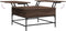 vidaXL - Salontafel - 80x80x45 - cm - bewerkt - hout - en - metaal - bruin - eikenkleur