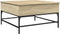 vidaXL - Salontafel - 80x80x45 - cm - bewerkt - hout - en - metaal - sonoma - eikenkleur