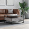 vidaXL - Salontafel - 80x80x45 - cm - bewerkt - hout - grijs - sonoma