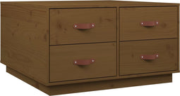 vidaXL - Salontafel - 80x80x45 - cm - massief - grenenhout - honingbruin