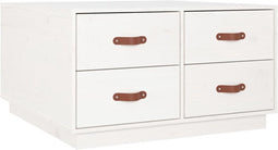 vidaXL - Salontafel - 80x80x45 - cm - massief - grenenhout - wit
