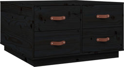 vidaXL - Salontafel - 80x80x45 - cm - massief - grenenhout - zwart