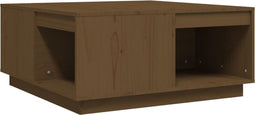 vidaXL - Salontafel - 80x81x36,5 - cm - massief - grenenhout - honingbruin