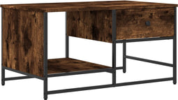 vidaXL - Salontafel - 85,5x51x45 - cm - bewerkt - hout - gerookt - eikenkleurig