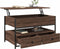 vidaXL - Salontafel - 85x50x50 - cm - bewerkt - hout - en - metaal - bruin - eikenkleur