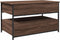 vidaXL - Salontafel - 85x50x50 - cm - bewerkt - hout - en - metaal - bruin - eikenkleur