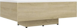 vidaXL - Salontafel - 85x55x31 - cm - bewerkt - hout - wit - en - sonoma - eikenkleurig