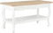 vidaXL - Salontafel - 87,5x42x44 - cm - massief - grenenhout - wit - en - bruin