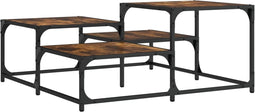 vidaXL - Salontafel - 87,5x87,5x40 - cm - bewerkt - hout - gerookt - eikenkleurig