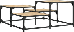 vidaXL - Salontafel - 87,5x87,5x40 - cm - bewerkt - hout - sonoma - eikenkleurig