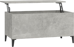 vidaXL - Salontafel - 90x44,5x45 - cm - bewerkt - hout - betongrijs
