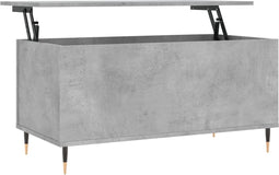 vidaXL - Salontafel - 90x44,5x45 - cm - bewerkt - hout - betongrijs