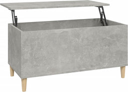 vidaXL - Salontafel - 90x44,5x45 - cm - bewerkt - hout - betongrijs