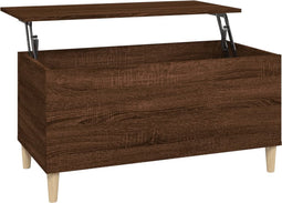 vidaXL - Salontafel - 90x44,5x45 - cm - bewerkt - hout - bruin - eikenkleur