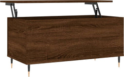 vidaXL - Salontafel - 90x44,5x45 - cm - bewerkt - hout - bruin - eikenkleur