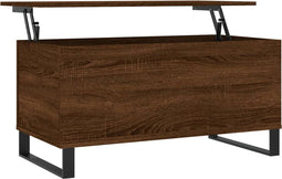 vidaXL - Salontafel - 90x44,5x45 - cm - bewerkt - hout - bruin - eikenkleur