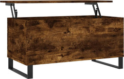vidaXL - Salontafel - 90x44,5x45 - cm - bewerkt - hout - gerookt - eikenkleurig