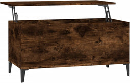 vidaXL - Salontafel - 90x44,5x45 - cm - bewerkt - hout - gerookt - eikenkleurig