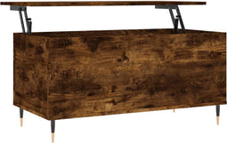 vidaXL - Salontafel - 90x44,5x45 - cm - bewerkt - hout - gerookt - eikenkleurig