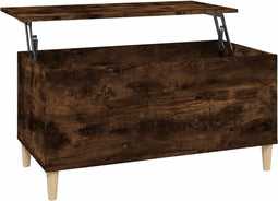 vidaXL - Salontafel - 90x44,5x45 - cm - bewerkt - hout - gerookt - eikenkleurig