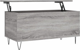 vidaXL - Salontafel - 90x44,5x45 - cm - bewerkt - hout - grijs - sonoma - eikenkleurig