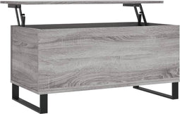 vidaXL - Salontafel - 90x44,5x45 - cm - bewerkt - hout - grijs - sonoma - eikenkleurig