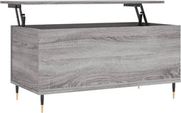 vidaXL - Salontafel - 90x44,5x45 - cm - bewerkt - hout - grijs - sonoma - eikenkleurig