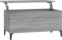 vidaXL - Salontafel - 90x44,5x45 - cm - bewerkt - hout - grijs - sonoma - eikenkleurig