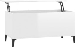 vidaXL - Salontafel - 90x44,5x45 - cm - bewerkt - hout - hoogglans - wit