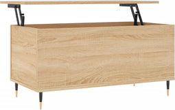 vidaXL - Salontafel - 90x44,5x45 - cm - bewerkt - hout - sonoma - eikenkleurig