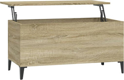 vidaXL - Salontafel - 90x44,5x45 - cm - bewerkt - hout - sonoma - eikenkleurig