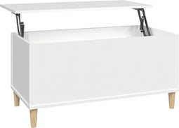 vidaXL - Salontafel - 90x44,5x45 - cm - bewerkt - hout - wit