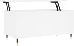 vidaXL - Salontafel - 90x44,5x45 - cm - bewerkt - hout - wit