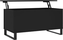 vidaXL - Salontafel - 90x44,5x45 - cm - bewerkt - hout - zwart