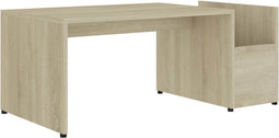 vidaXL - Salontafel - 90x45x35 - cm - bewerkt - hout - sonoma - eikenkleurig