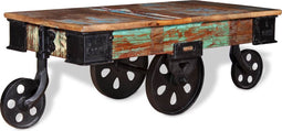 vidaXL - Salontafel - 90x45x35 - cm - gerecycled - hout