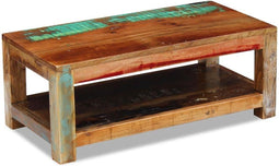 vidaXL - Salontafel - 90x45x35 - cm - massief - gerecycled - hout