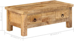 vidaXL - Salontafel - 90x45x35 - cm - massief - mangohout