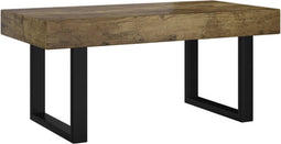 vidaXL - Salontafel - 90x45x40 - cm - MDF - en - ijzer - donkerbruin - en - zwart