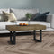 vidaXL - Salontafel - 90x45x40 - cm - MDF - en - ijzer - donkerbruin - en - zwart