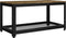 vidaXL - Salontafel - 90x45x45 - cm - MDF - en - ijzer - donkerbruin - en - zwart