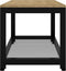vidaXL - Salontafel - 90x45x45 - cm - MDF - en - ijzer - lichtbruin - en - zwart