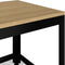 vidaXL - Salontafel - 90x45x45 - cm - MDF - en - ijzer - lichtbruin - en - zwart