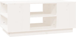vidaXL - Salontafel - 90x49x40,5 - cm - massief - grenenhout - wit