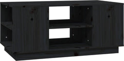 vidaXL - Salontafel - 90x49x40,5 - cm - massief - grenenhout - zwart